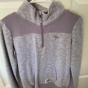 Gray and purple half zip